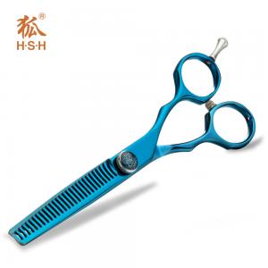 Wholesale Blue Pet Grooming Thinning Shears Double Tooth Sharp Blade Adjustable Screw from china suppliers