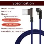 U Elbow Usb To 8 Pin Cable For IPhone7 8 X Xs IPad Length Customized