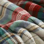 Christmas Tartan Flannel Blanket Sets Sustainable Plaid Sofa with Custom