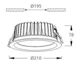 40W led downlight SMD wide angle downlight die casting aluminum DALI 0-10V triac