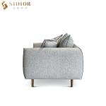 Customized Modern Hotel Restaurant Leather Leisure Chair With Solid Wood Legs