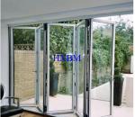 Glass 12A Aluminum Folding Doors 2.0mm Profile Double Glazed