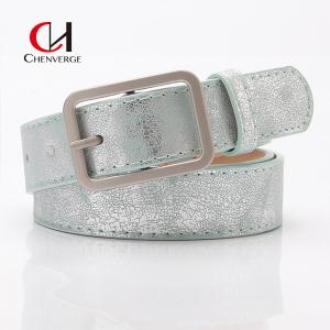 Wholesale Shiny PU Alloy Buckle Ladies Leather Belt Jeans Clothing Accessories from china suppliers