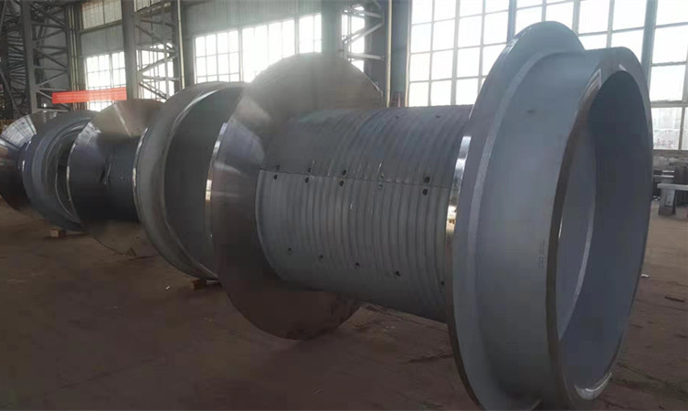 Custom Wire Rope Winch Drum With Grooved Lebus Sleeves For Mining & Industry
