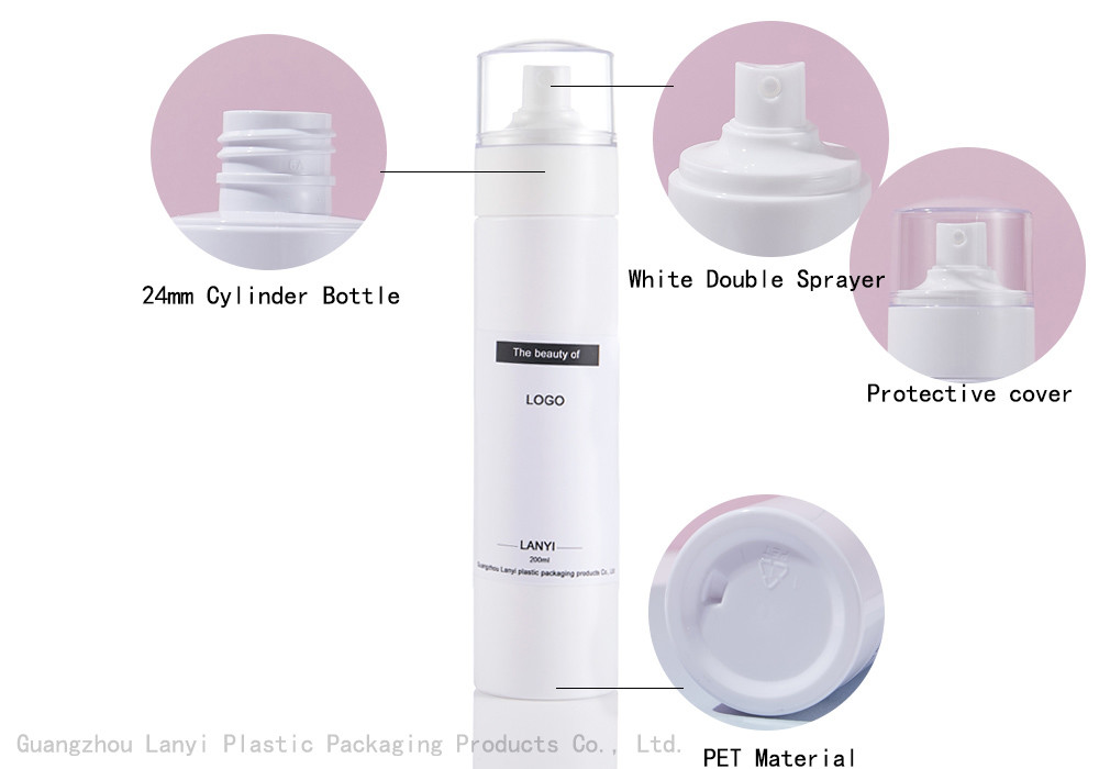 Double Cap Home 200ml 150ml PET Plastic Spray Bottle