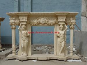 Wholesale Egypt Cream marble fireplace mantel from china suppliers