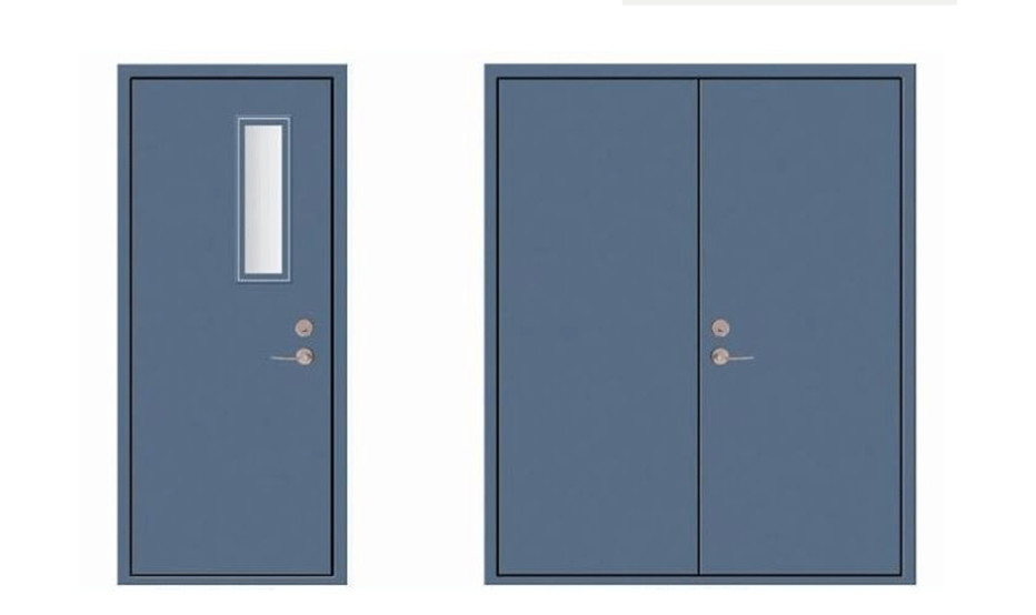 Hospital Fire Rated Swing Door 1.5mm Frame 1.0mm leaf For Clean Room