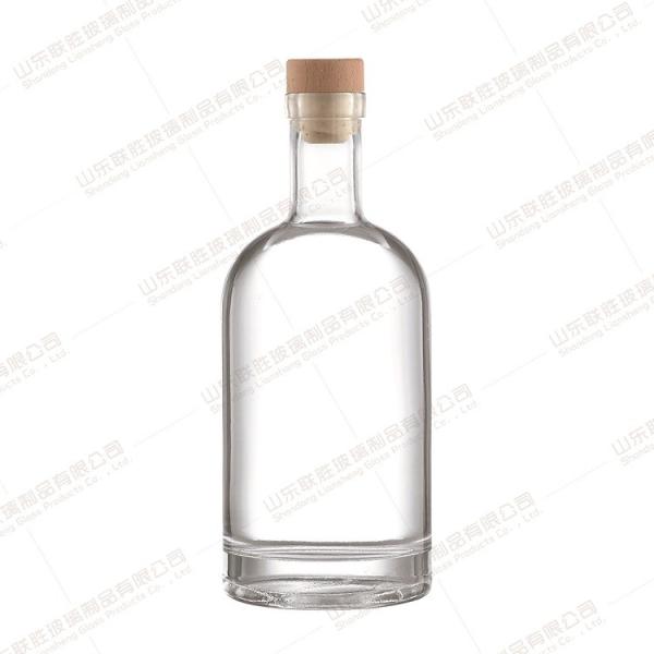Clear Empty Glass Bottle With Cork 200ml 375ml 500ml 750ml For Vodka Gin Rum