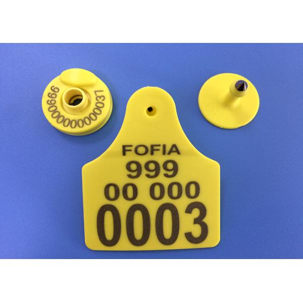 Cow / Cattle Ear Tags Personalized , Livestock Identification Tags 350N Tension