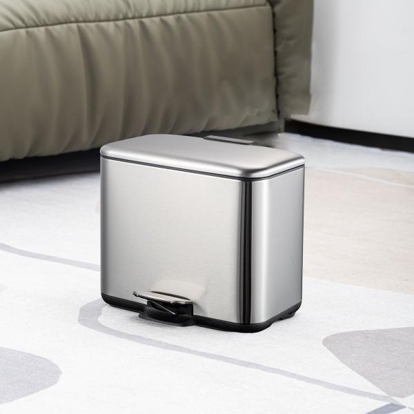 2 Division 3L*2 Capacity Stainless Steel Recycle Bin for Stylish Waste