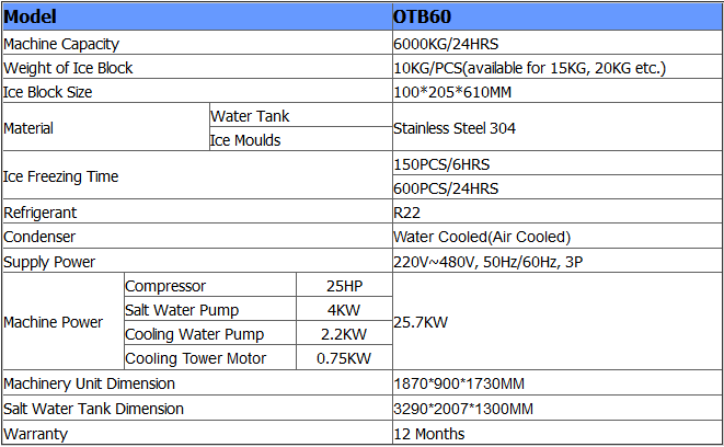 High Productivity Industrial Ice Block Making Machine Intelligent 1870*870*1710mm