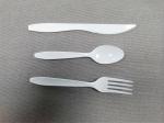 Heavyweight Disposable Plastic Flatware,Ps Cutlery Sets ,7 Inch White Knife,Fork