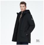 Parker Style Bio Down Man Coat Black Mens Casual Coats With 6 Pockets