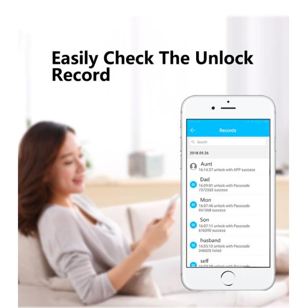 Wifi Control Automatic Deadbolt Smart Password Door Lock Low Power Consumotion