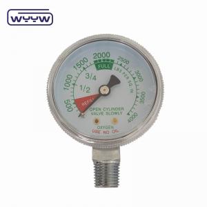 China 50mm Medical Oxygen Gas Cylinder Pressure Gauge 2.5% Accuracy on sale