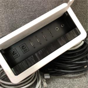 Wholesale Integrated 4*HDMI Desktop Cable Cubby Box CAT6 Network Interface 2*3.5mm Audio from china suppliers