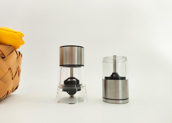 Adjustable Stainless Steel Manual Pepper And Salt Grinder Clear Acrylic Food