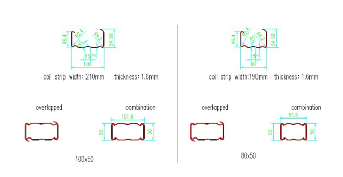 C Beam Rack Roll Forming Machine with Cold Roll Steel