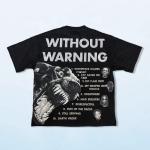 Custom Dtg Print Hip Hop Black Blank Heavy Weight T Shirt Weaved by Knitting