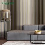 18mm MDF 9mm PET Walnut Slat Wall Panel Eco Friendly for Office Building