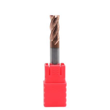 4mm Dia 4*10*4*50 TiAISiN Coated 4 Flat Flutes Carbide Square End Mill For