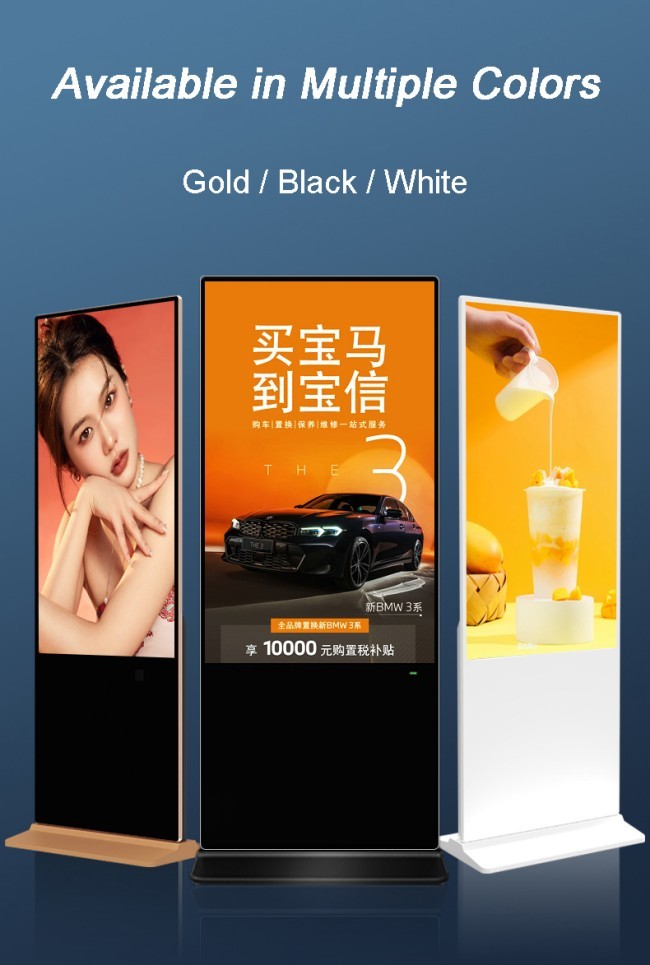 8 Array Mic 75 Inch Vertical Interactive Totem LCD Advertising Display With Android Operating System