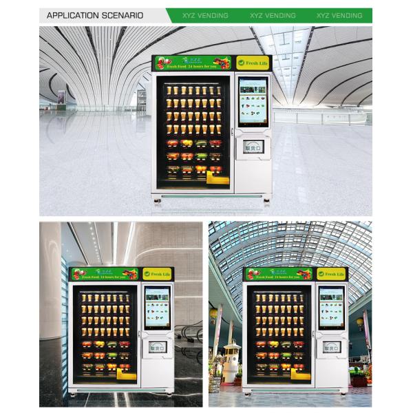 XY Axis Lift System Steel Metal 32 Inch Touch Screen Digital Automatic Fresh Food Vending Machines Sale