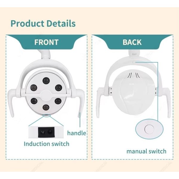 6 Bulb LED Dental Shadowless Light Oral Surgery and Examination Light for Dental Clinics Dental Chair Surgical Lamp