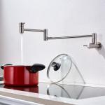 Lead Free Wall mounted 304/316 Stainless Steel Folding Pot Filler Mixer Kitchen