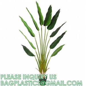 China Artificial Bird of Paradise Plants 6 Ft Fake Tropical Palm Tree with Trunks in Pot and Woven Seagrass Belly Basket on sale
