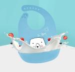 Free BPA Washable Silicone Baby Bibs Adjustable Snaps With Pocket