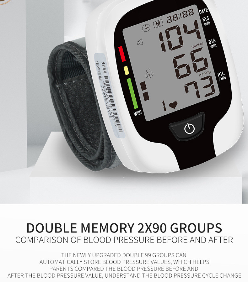 Smart Wrist Electronic Home Blood Pressure Device With One Click Measurement