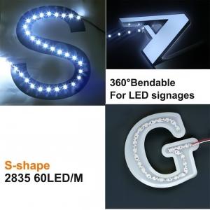 Wholesale 12V Flexible LED Strips S Shaped PCB Lighting High Brightness 2835 LED Neon Strips from china suppliers