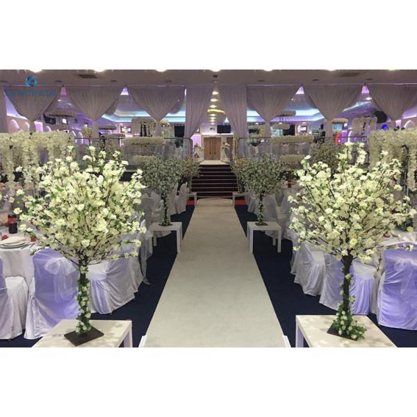 Romantic Wedding Table Decorations , Artificial Silk Cherry Blossom Tree