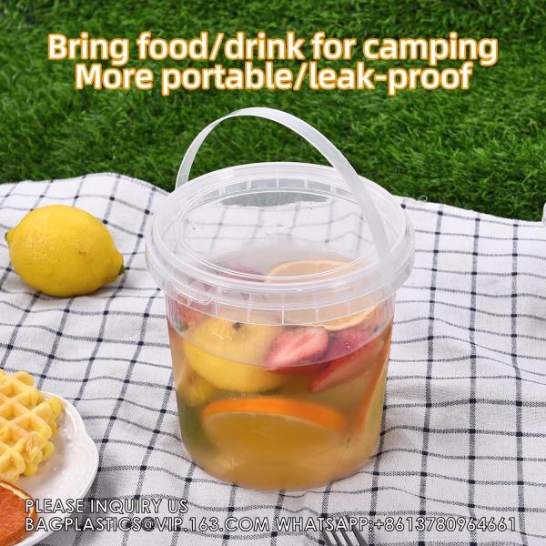 2L Ice Cream Bucket Reusable Ice Cream Freezer Storage Containers With Lids Transparent Tub For Homemade
