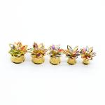 304 Steel Gold Flesh Ear Plug Tunnels Colorful Acrylic Gems 10mm
