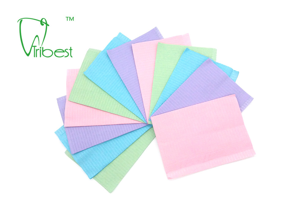2 Ply Paper 1 Ply Film Disposable Dental Bibs 33x45cm Without Tie