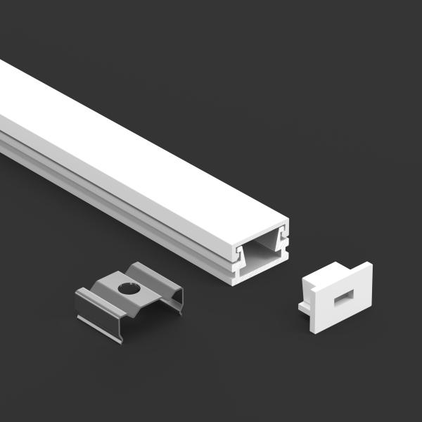 Close-up view of LED aluminum profile construction