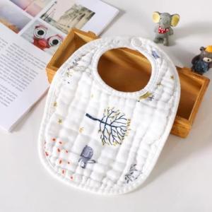 Wholesale Various Color Muslin Baby Bibs Snap Closure Silk Screen Printing No Fading from china suppliers
