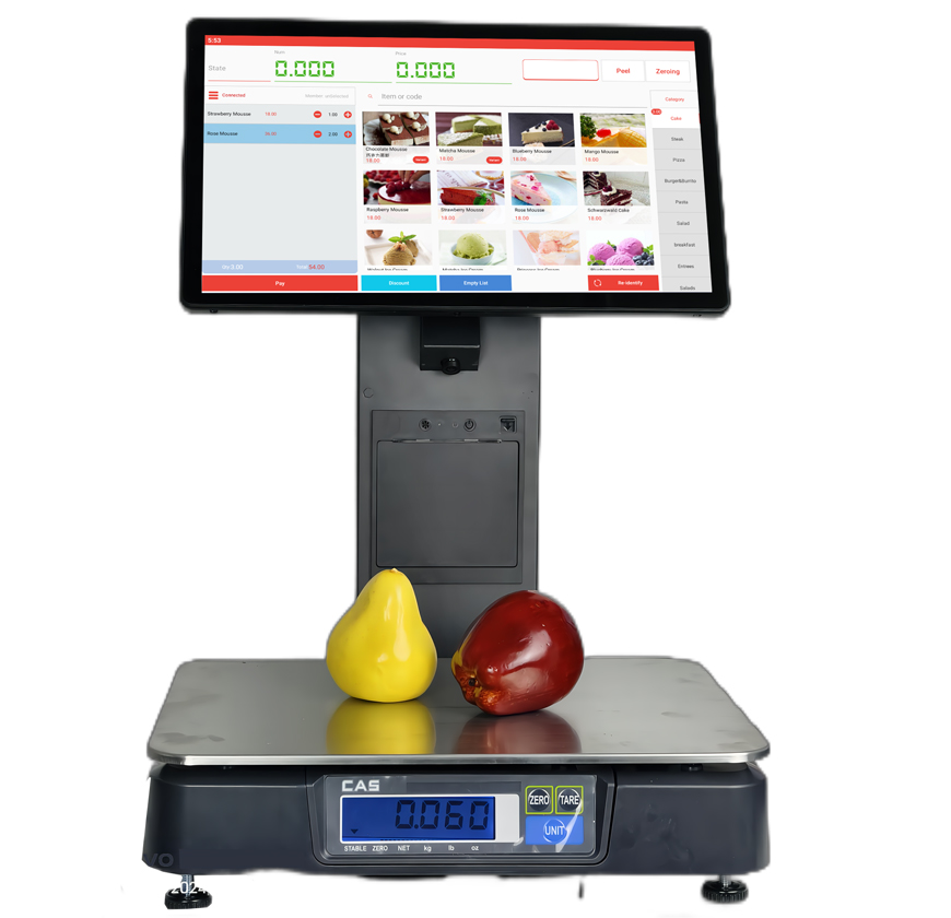 Retail Supermarket Weighing Scale POS Software Recognizes with AI Touch Screen PC/Android Scale