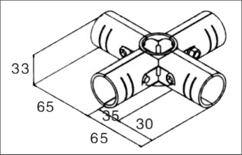 5 Way Plastic Coated Metal Pipe Connectors , 2.5mm Thickness Cold - Roll Steel Plate