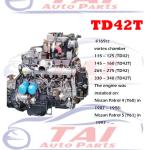 Used TD42 Turbo Engine For Nissan Terrano / Nissan Homy / Caravan Vans