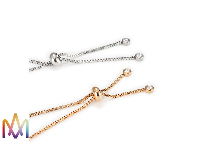 1mm Thickness Adjustable BoxChain Womens Engraved Bracelets
