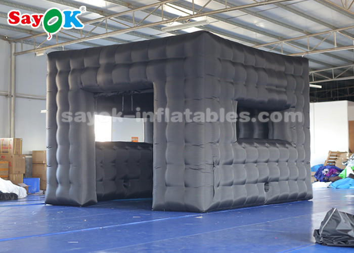 Best Inflatable Tent Black Color Inflatable Cube Tent 210D Oxford Cloth For Trade Show