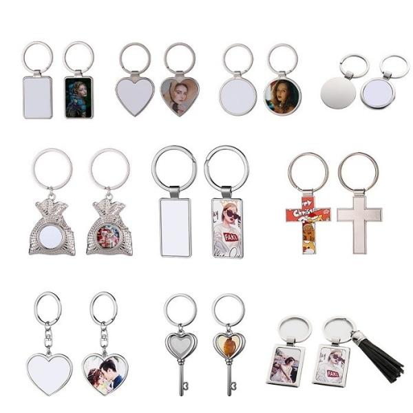 Advertising Promotional Gift Metal Sublimation Alloy Key Chain Blank Llaveros Personalizados Keyring Logo Custom Metal Keychain