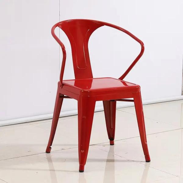 Adjustable Metal Frame Armchair Customized Metal Stacking Dining Chairs
