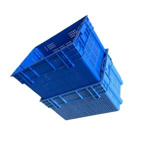 Wholesale 2Kg Blue HDPE Stackable Seafood Crate 600x400 Heavy Duty For Market from china suppliers