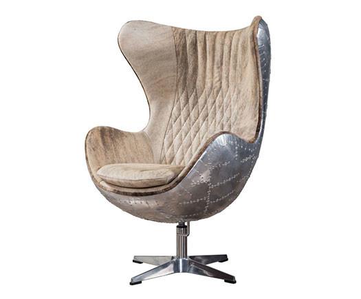 Khaki Color Aviation Leather Furniture Outdoor Arne Jacobsen Chair Aviation