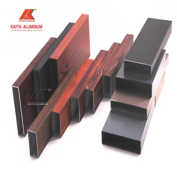 Horizontal 6082 T6 Aluminum Square Profile Wood Grain Slat Fencing Panel For