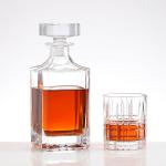 Hot Stamping Whiskey Bottle with Cork Industrial Beverage Square Glass Cork